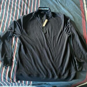 Navy Blue Tahari Quarter-Zip Sweater Size L  !!! NWT !!!